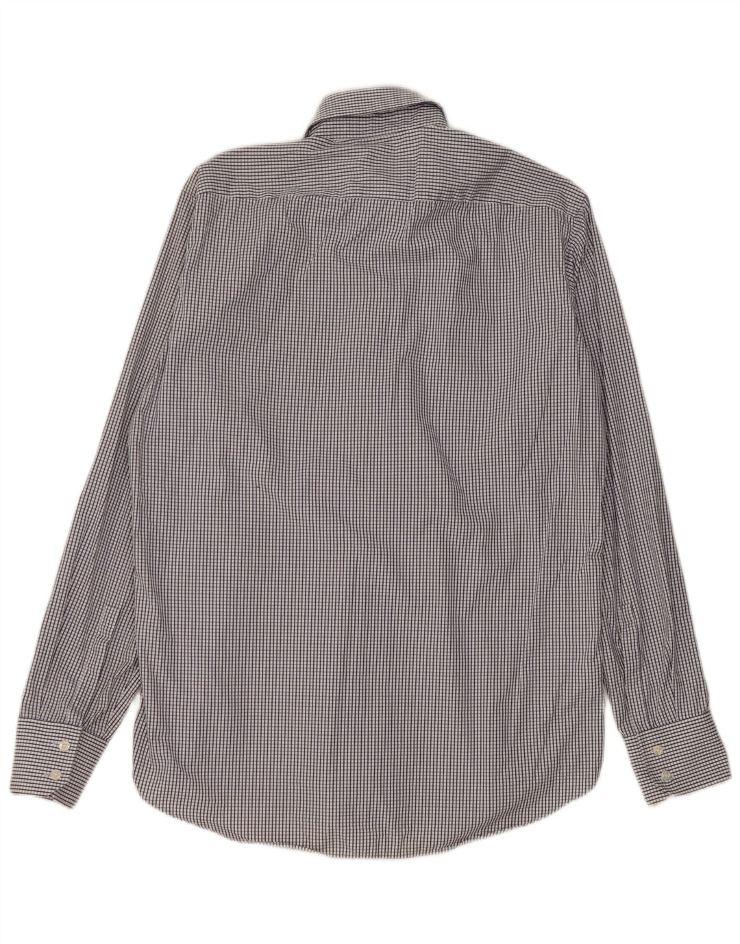 Hugo Boss Herrenhemd Größe 39 15 1/2 mittelblaue Gingham-Baumwolle