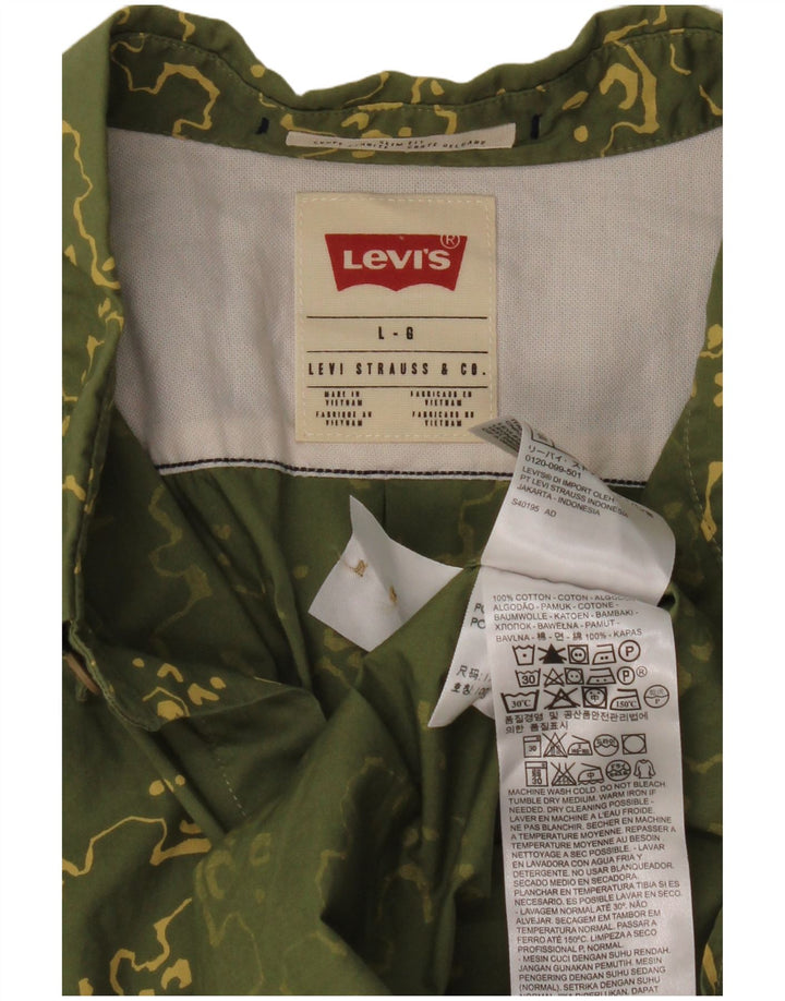 Levi's Herren-Slim-Fit-Hemd, groß, grün, Camouflage-Baumwolle
