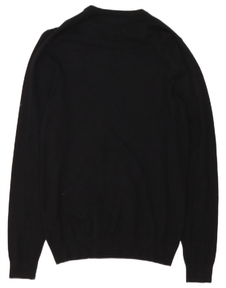 ZARA Herren-Pullover mit Rundhalsausschnitt, Größe S, schwarze Viskose