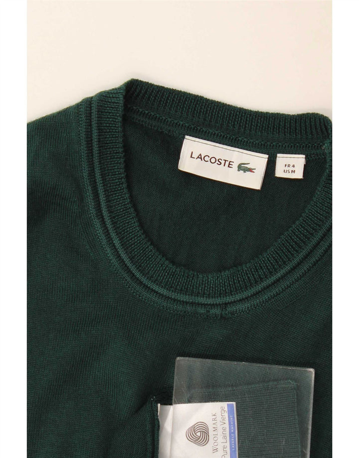 Lacoste Herren-Pullover mit Rundhalsausschnitt, Größe 4, mittelgrüne Wolle