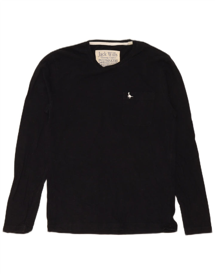 Jack Wills Herren-Top, langärmelig, XS, schwarze Baumwolle