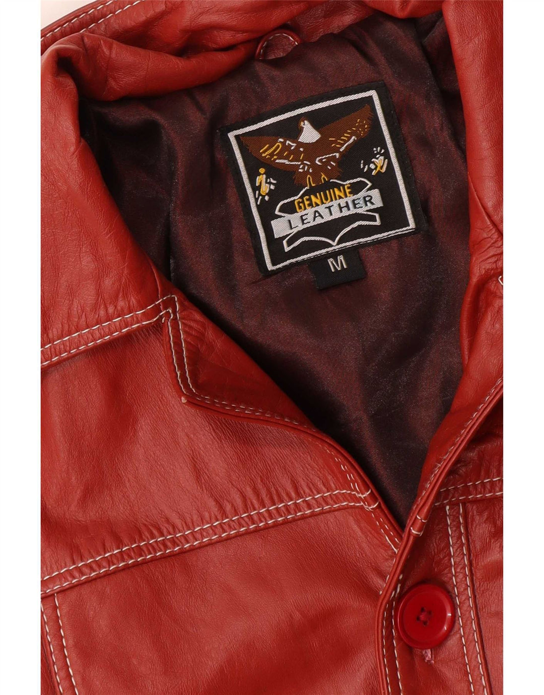 Vintage Damen Lederjacke UK 38 Mittelrot