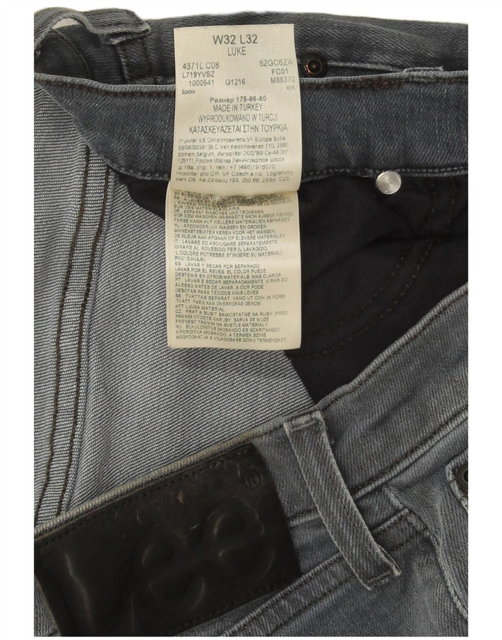 Lee Herren Luke Slim Jeans W32 L32 Graue Baumwolle