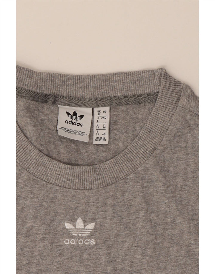 ADIDAS Womens T-Shirt Top UK 8 Small Grey Cotton Vintage Adidas and Second-Hand Adidas from Messina Hembry 