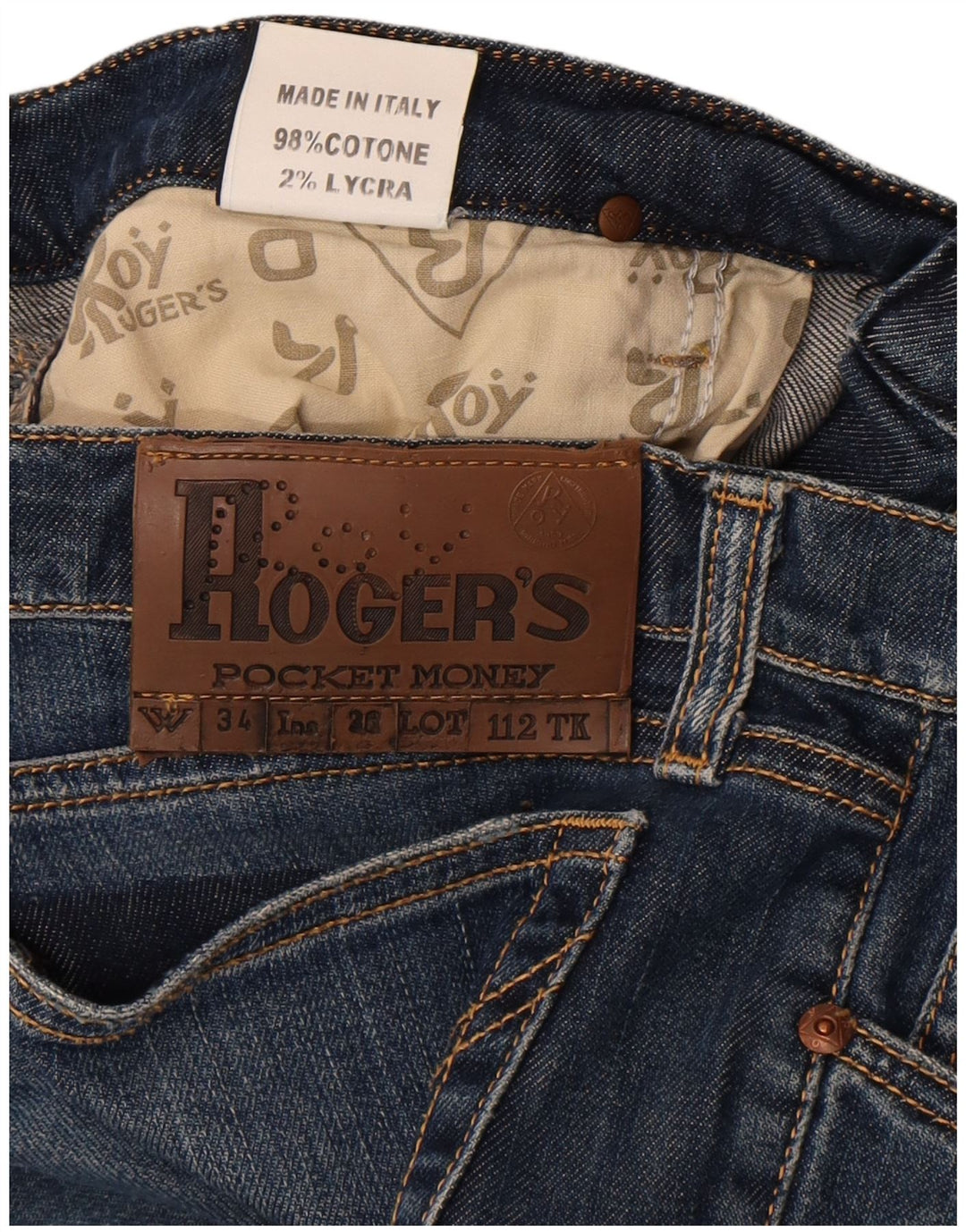 Roy Rogers Damen Slim Jeans W34 L32 Blaue Baumwolle