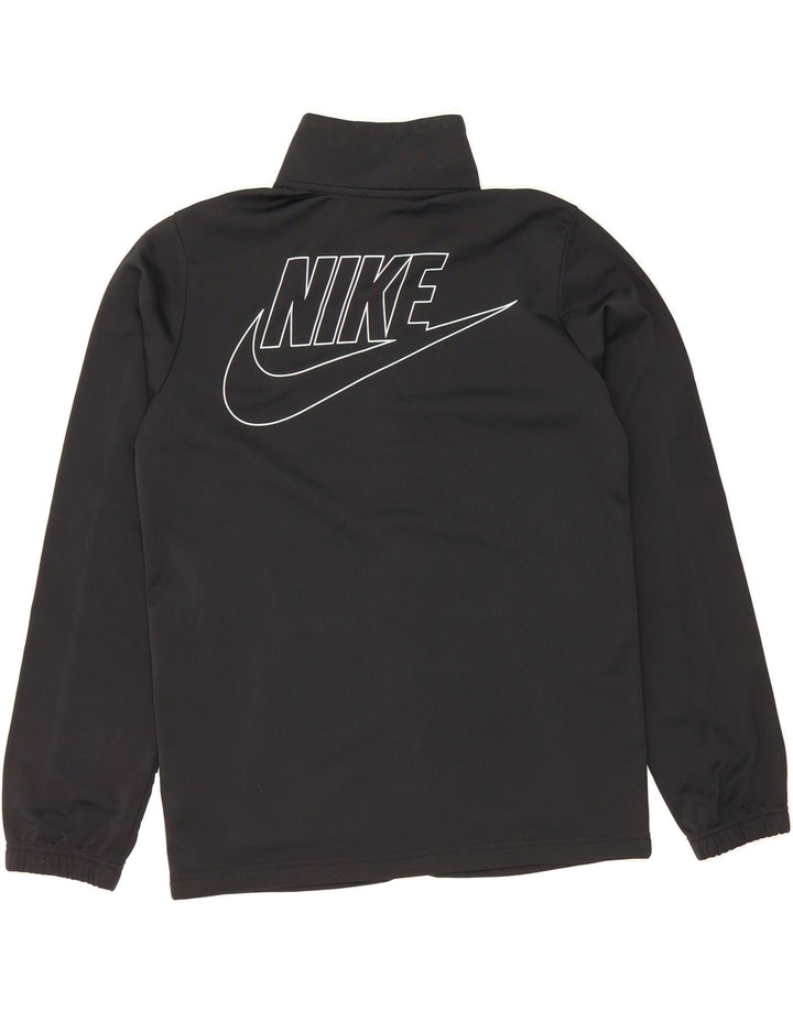NIKE Boys Graphic Tracksuit Top Jacket 13-14 Years XL Black Polyester Vintage Nike and Second-Hand Nike from Messina Hembry 