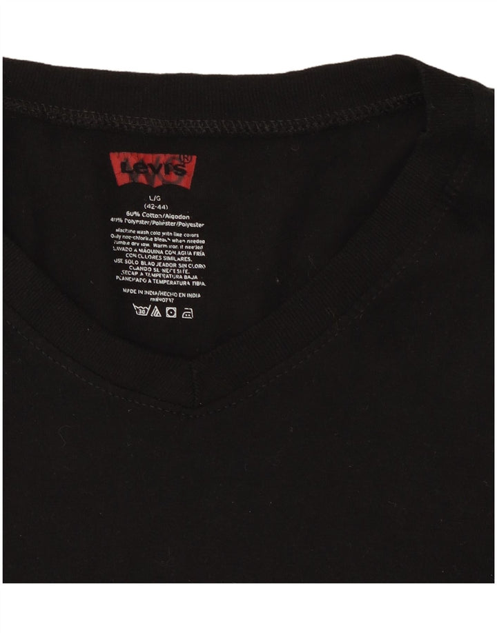 Levi's Damen T-Shirt Top EU 42/44 Große schwarze Baumwolle
