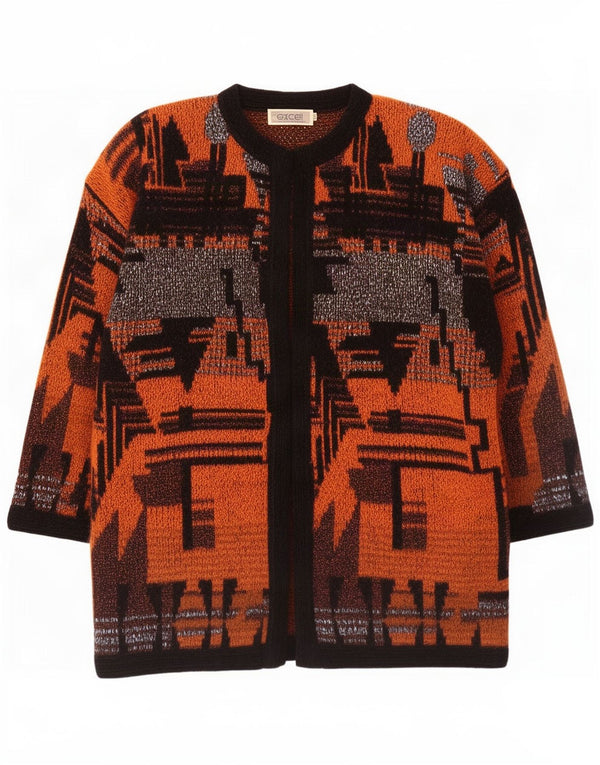 Excel Womens Oversized Longline Cardigan Sweater UK 14 Medium Orange