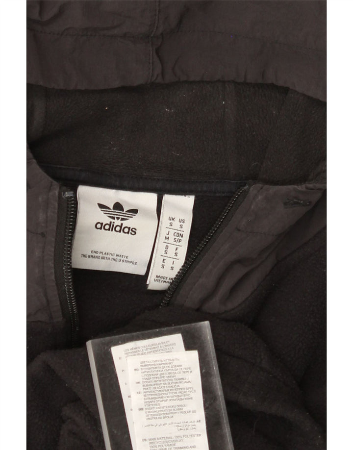 ADIDAS Herren-Fleecepullover mit Kapuze und Reißverschluss, Größe S, Schwarz, Farbblock