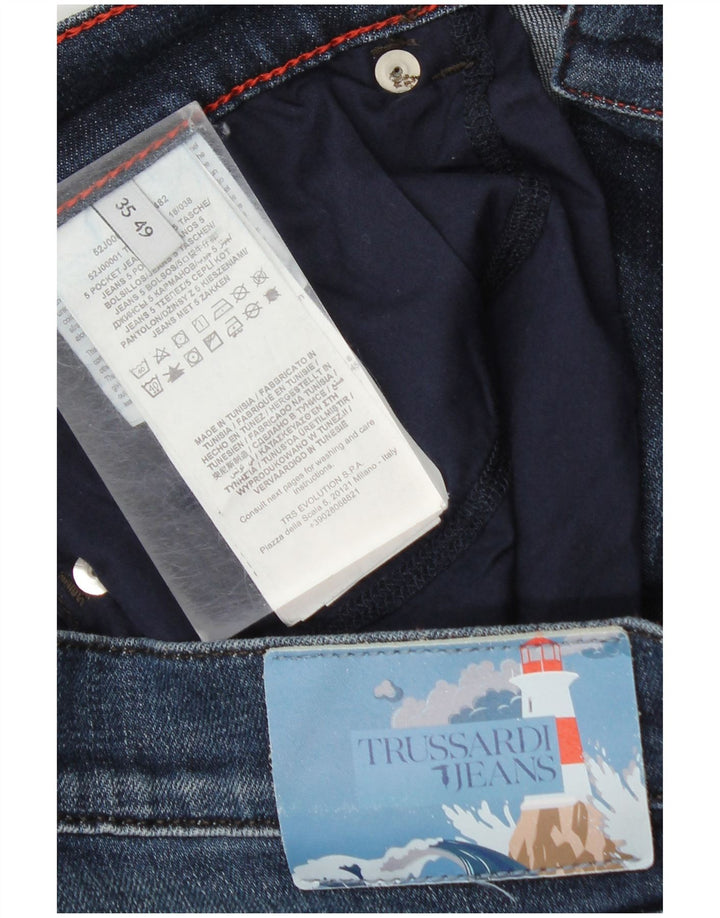 Trussardi Herren Straight Jeans W35 L31 Blaue Baumwolle