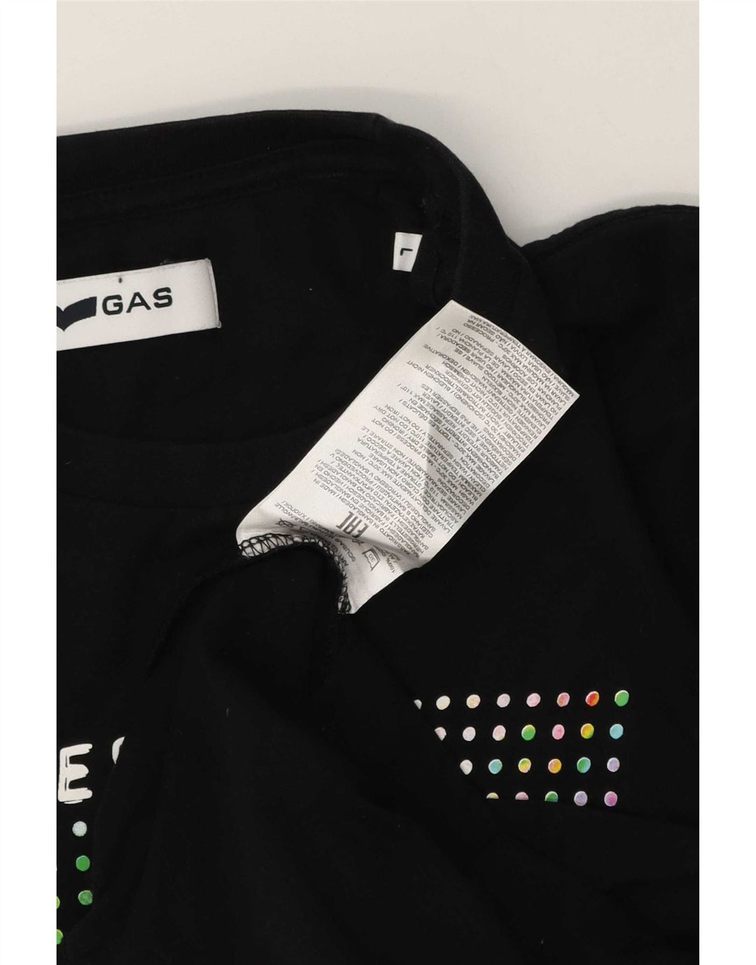 Gas Herren-T-Shirt mit Grafik, groß, aus schwarzer Baumwolle