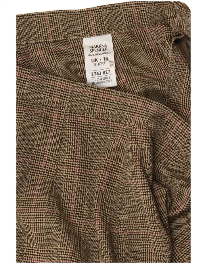 Marks & Spencer Damen Kurz geschnittene Hose UK 16 Large W32 L25 Braun
