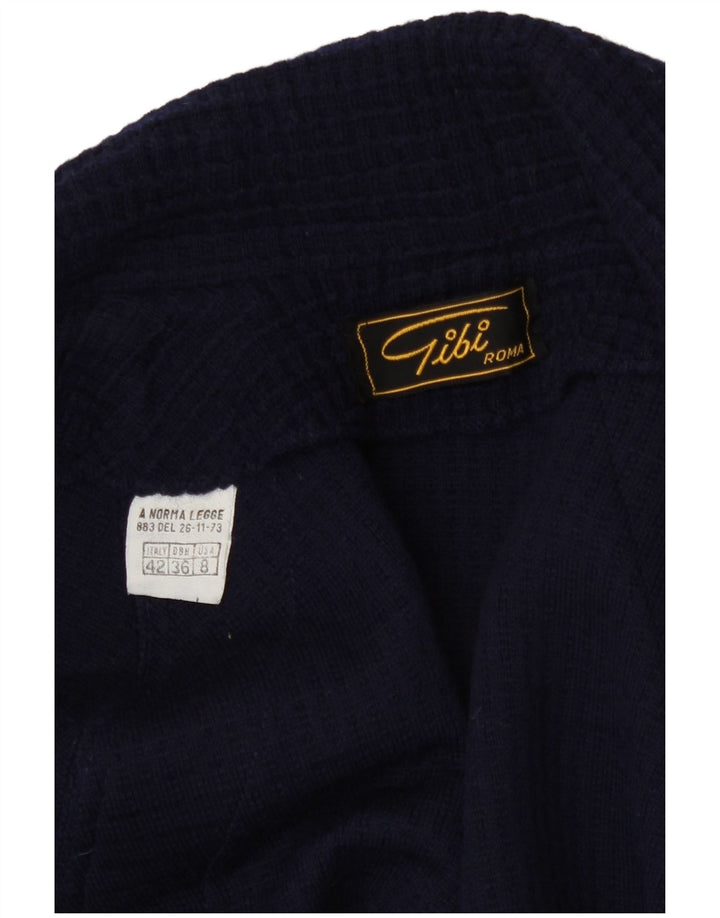 Gibi Damen Longline Open Cardigan Pullover IT 42 Medium Navy Blue