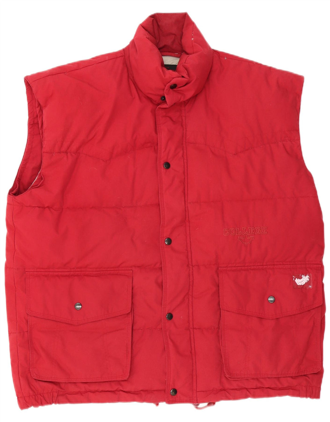Vintage Herren Wattierte Weste UK 40 Großes rotes Polyester