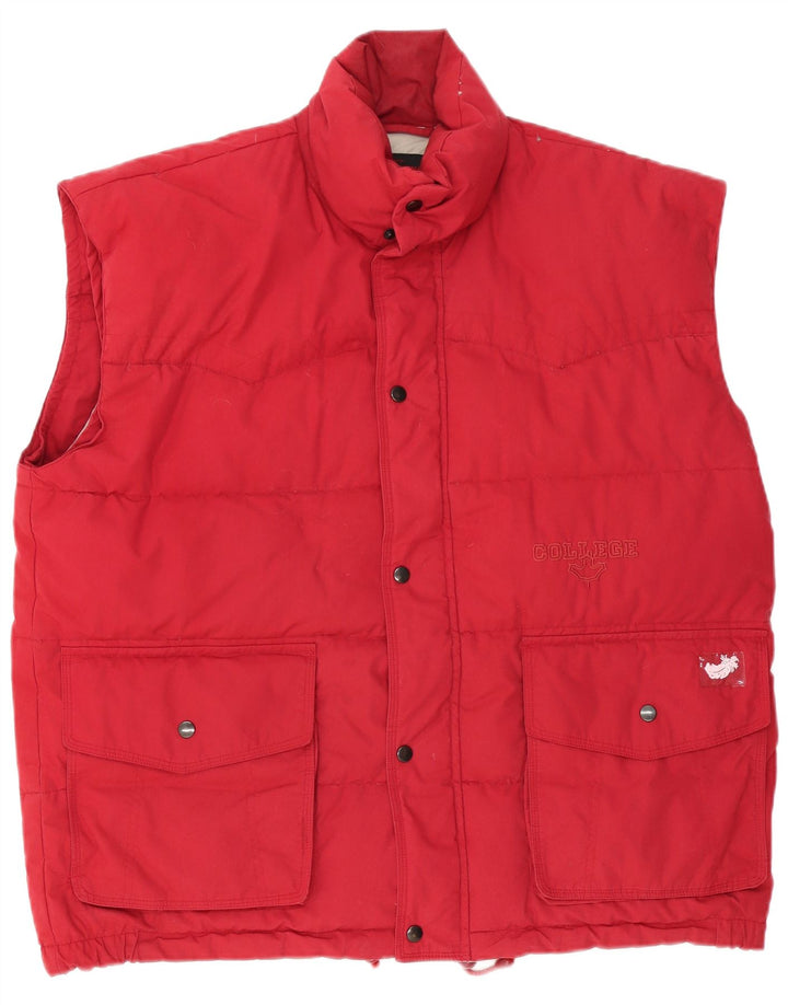 Vintage Herren Wattierte Weste UK 40 Großes rotes Polyester