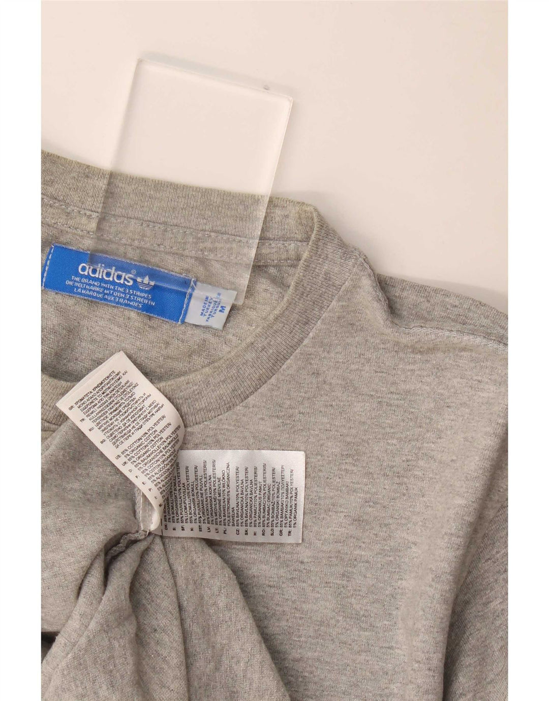 Adidas Herren Grafik-T-Shirt aus mittelgrauer Baumwolle
