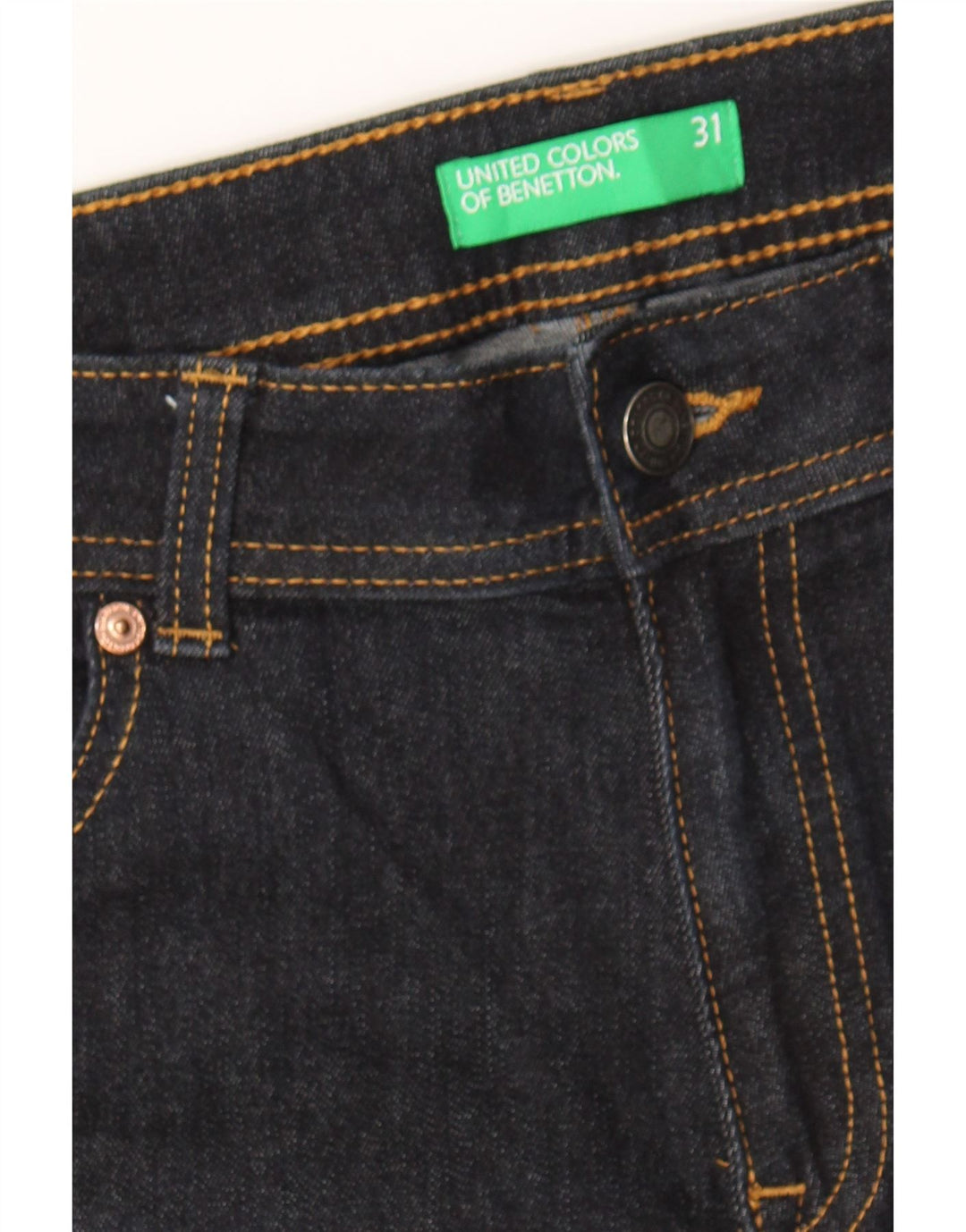 BENETTON Womens Bootcut Jeans W31 L29 Navy Blue Vintage Benetton and Second-Hand Benetton from Messina Hembry 