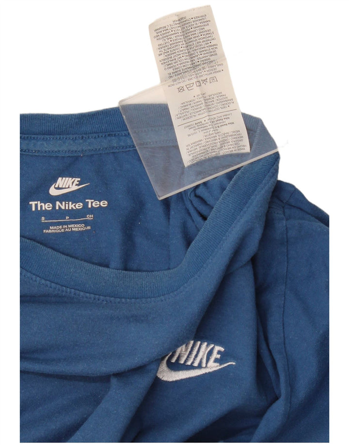 Nike Herren The Tee T-Shirt Top Small Blau Baumwolle