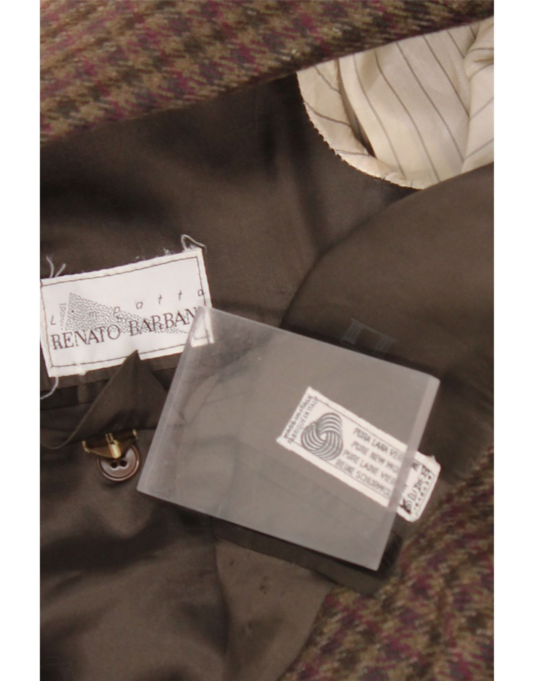 RENATO BARBANO Herren-Blazer mit 2 Knöpfen, Gr. 40, groß, braun kariert