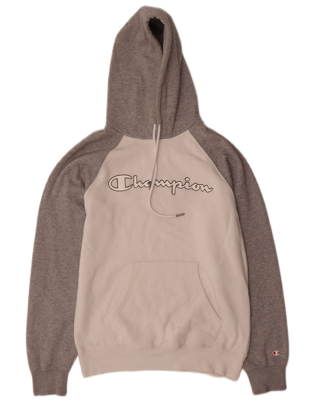 Champion Herren-Kapuzenpullover mit grafischem Print, mittelweiße Colourblock-Baumwolle