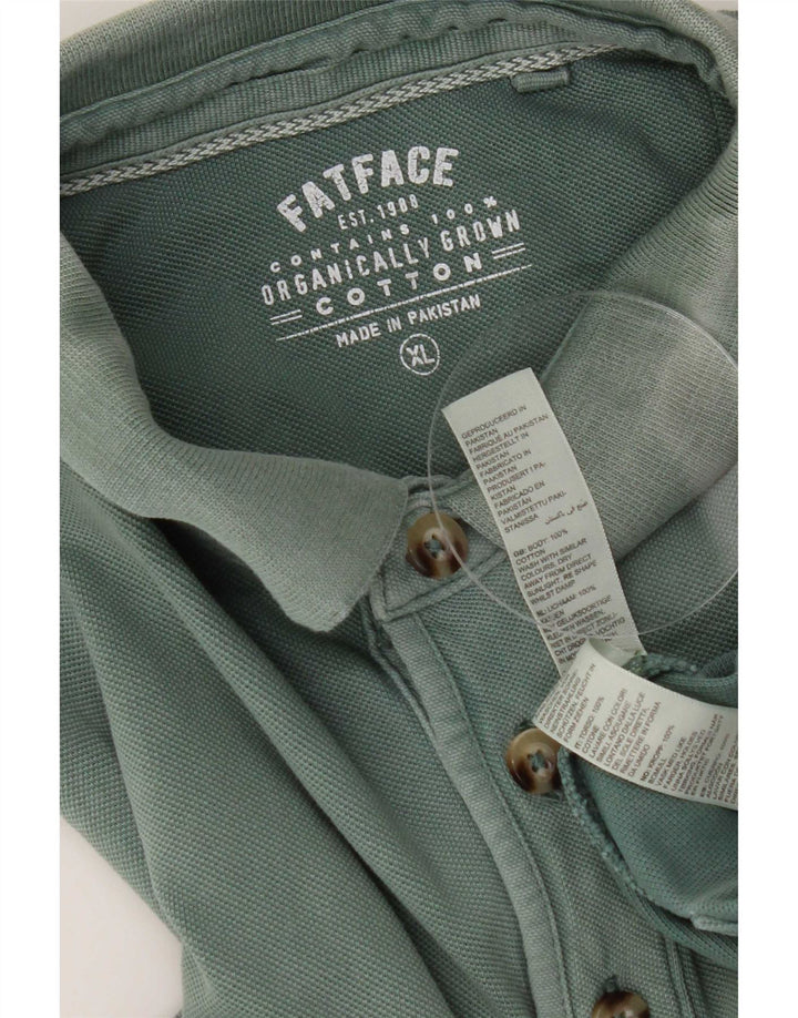 Fat Face Herren-Poloshirt XL, grüne Baumwolle