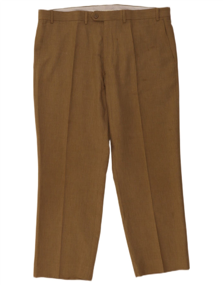 Marks & Spencer Herren-Anzughose mit Pegged-Anzug, W40, L29, beige, Polyester