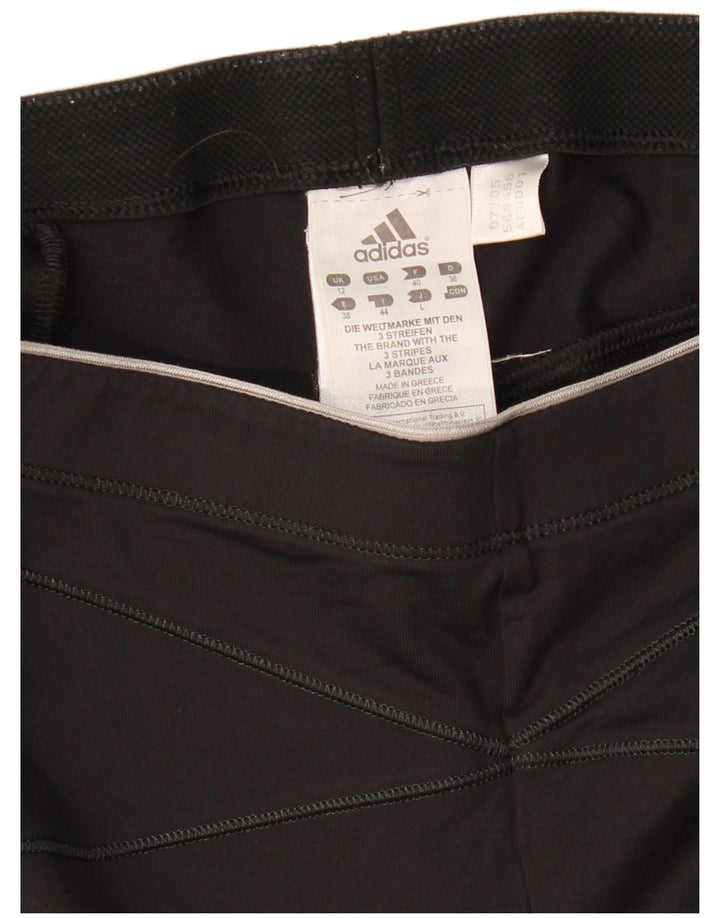 Adidas Damen Capri-Leggings UK 12 Medium Schwarz Polyamid