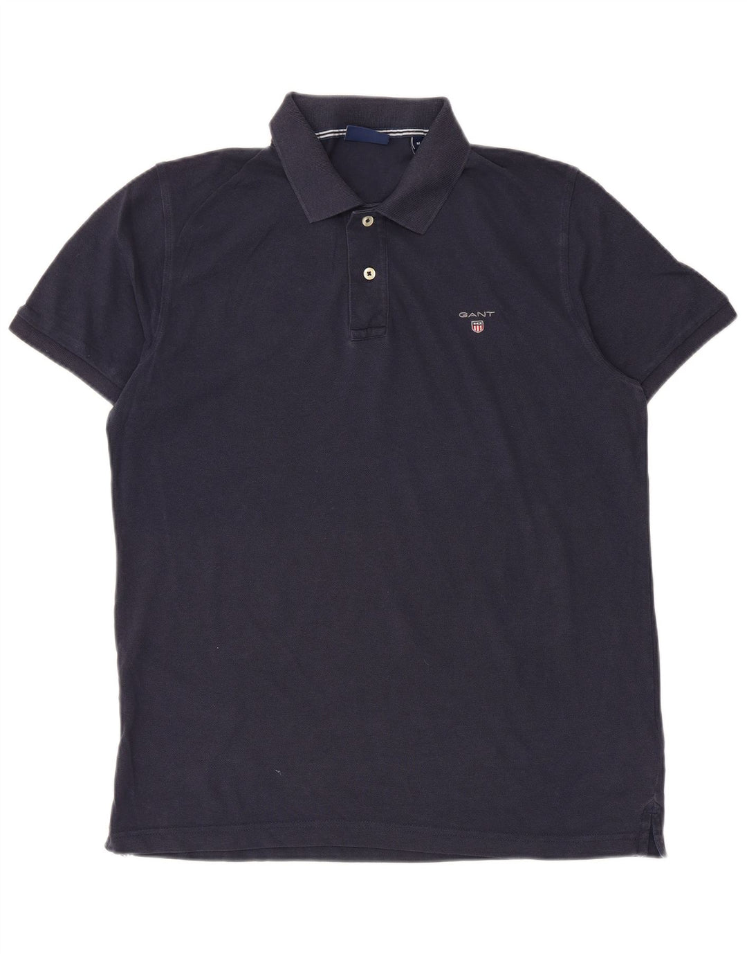 Gant Herren-Poloshirt aus mittelblauer, marineblauer Baumwolle