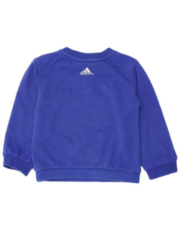 Adidas Baby-Jungen-Sweatshirt mit Grafik, 6–9 Monate, blaue Baumwolle