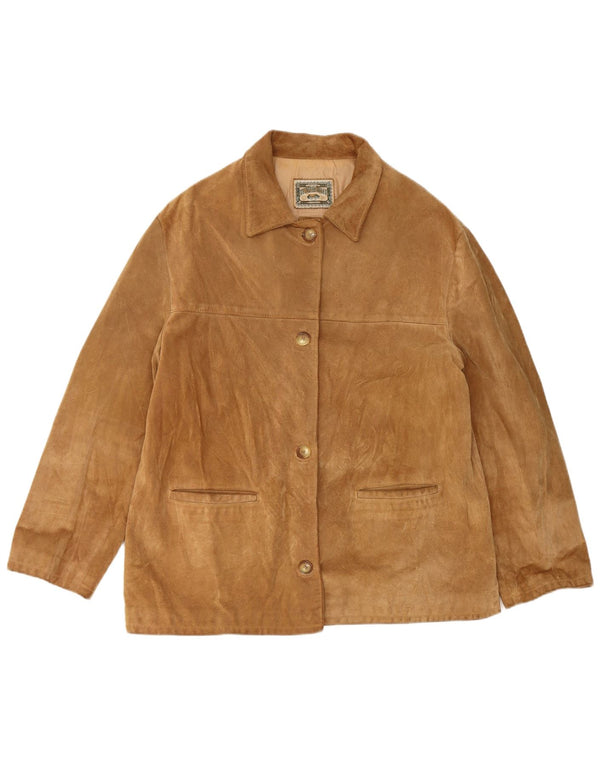 Lavorazione Artigiana Damen 4-Knopf-Blazerjacke UK 14 Mittelbraun