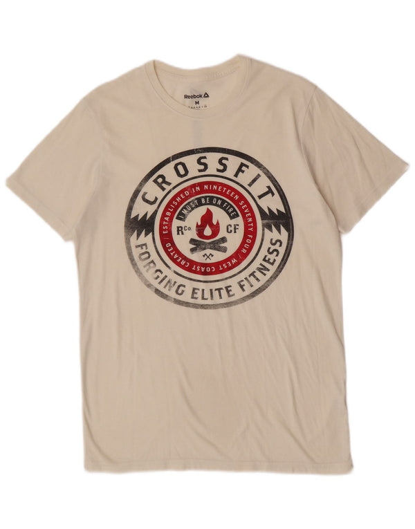 Reebok Herren Graphic T-Shirt Top Mittelweiß