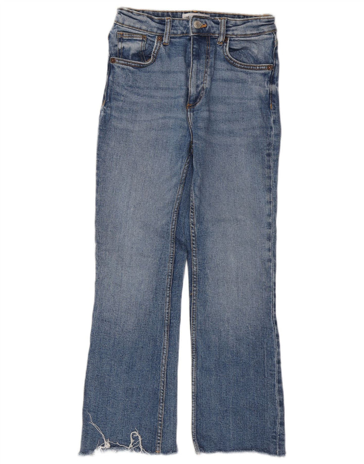 Zara Damen Bootcut Jeans EU 34 2XS W24 L25 Blaue Baumwolle