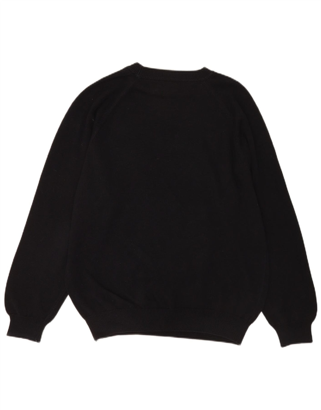 Benetton Herren-Pullover mit Rundhalsausschnitt, groß, aus schwarzer Baumwolle