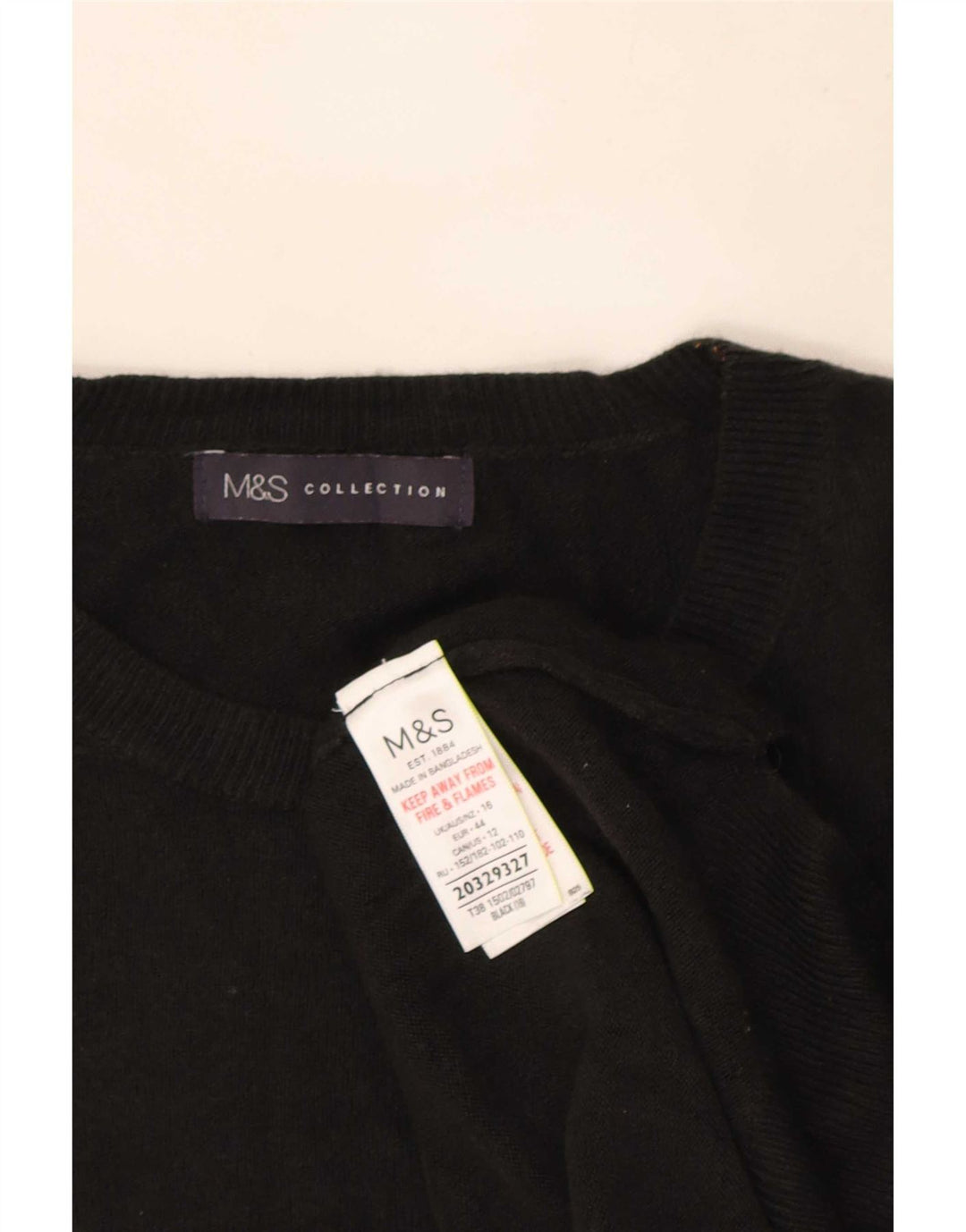 Marks & Spencer Damen-Pullover, übergroß, Rundhalsausschnitt, Gr. 40, Größe L, Schwarz