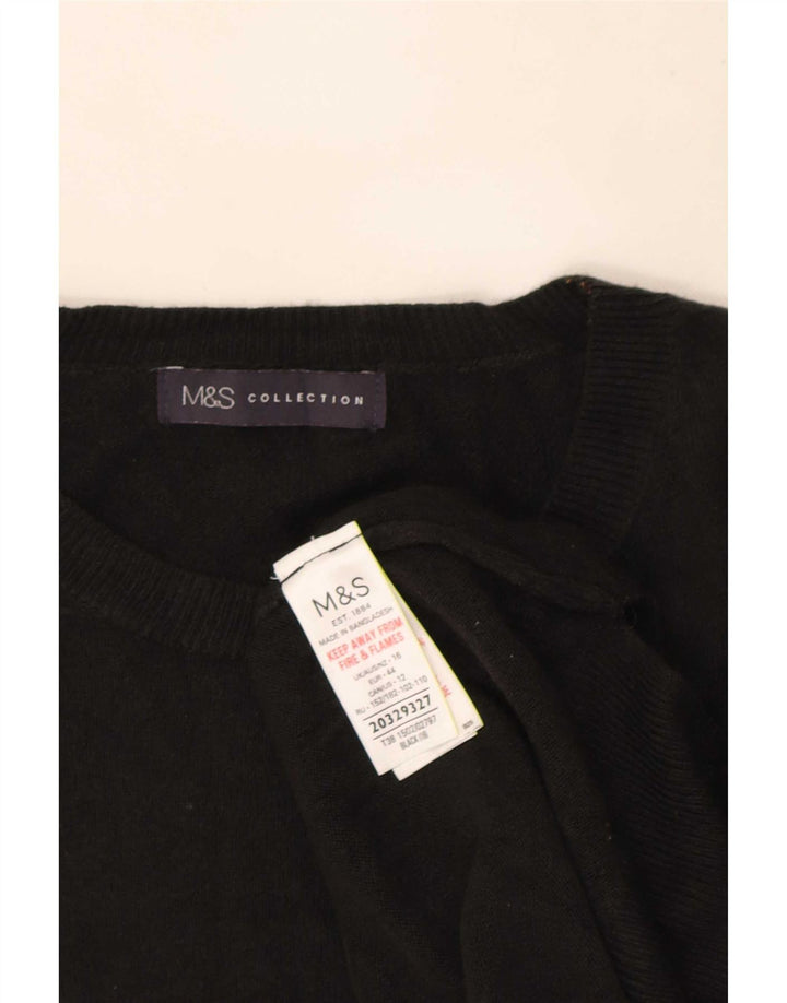 Marks & Spencer Damen-Pullover, übergroß, Rundhalsausschnitt, Gr. 40, Größe L, Schwarz