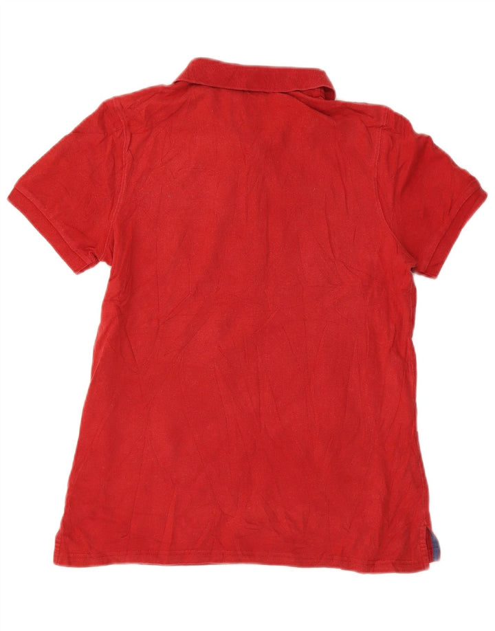 EDDIE BAUER Damen Poloshirt UK 10 Small Rot Baumwolle