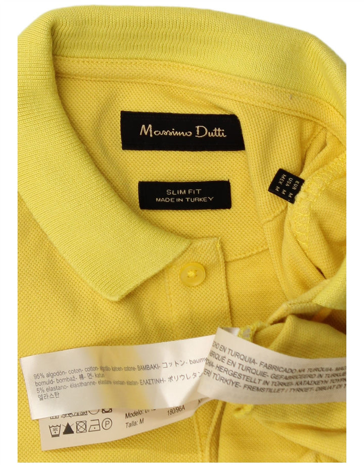 Massimo Dutti Slim Fit Herren-Poloshirt aus mittelgelber Baumwolle