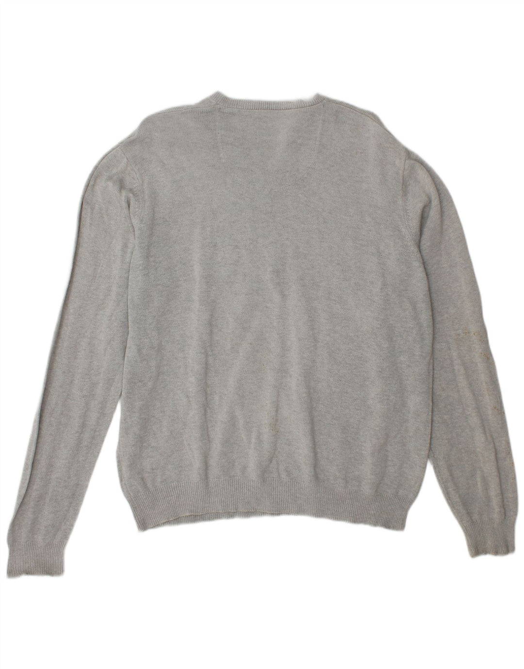 Marks & Spencer Herren Blue Harbor V-Ausschnitt Pullover Pullover Große graue Baumwolle