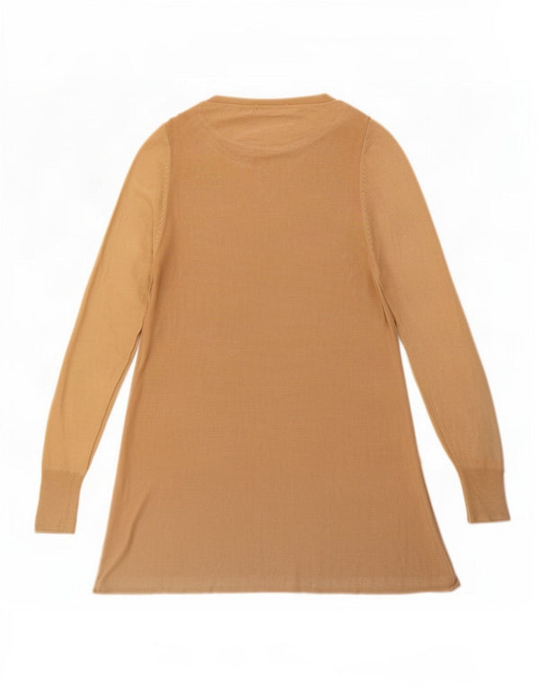 Marks & Spencer Womens Long Sleeve Tunic Dress UK 16 Large Beige Acrylic