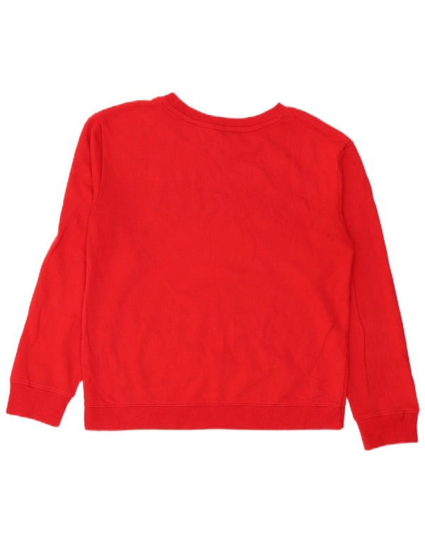 Nautica Womens Graphic Sweatshirt Pullover UK 14 Mittelrote Baumwolle