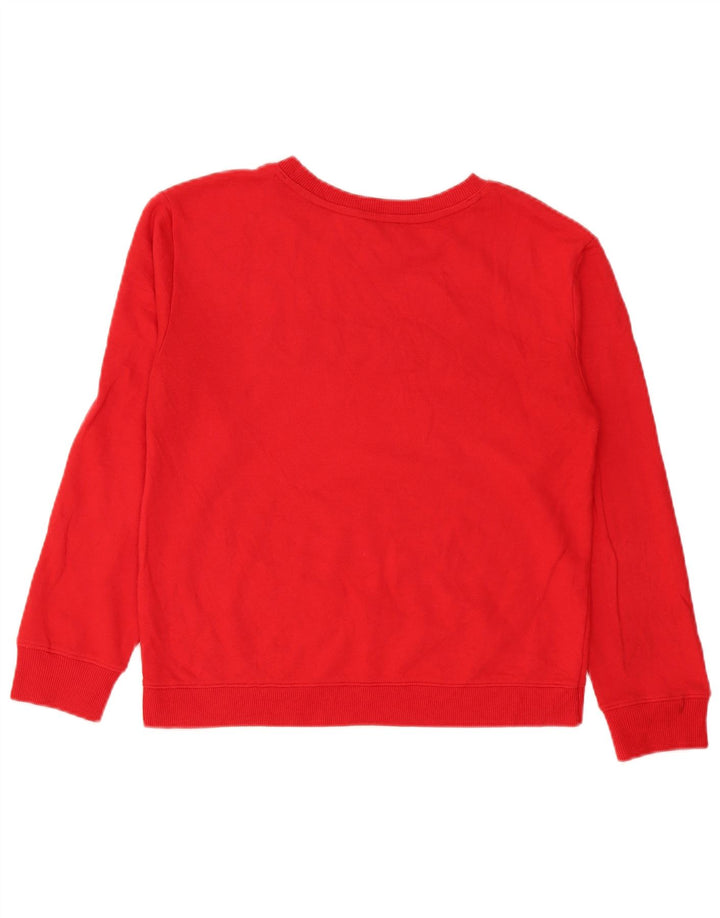 Nautica Womens Graphic Sweatshirt Pullover UK 14 Mittelrote Baumwolle