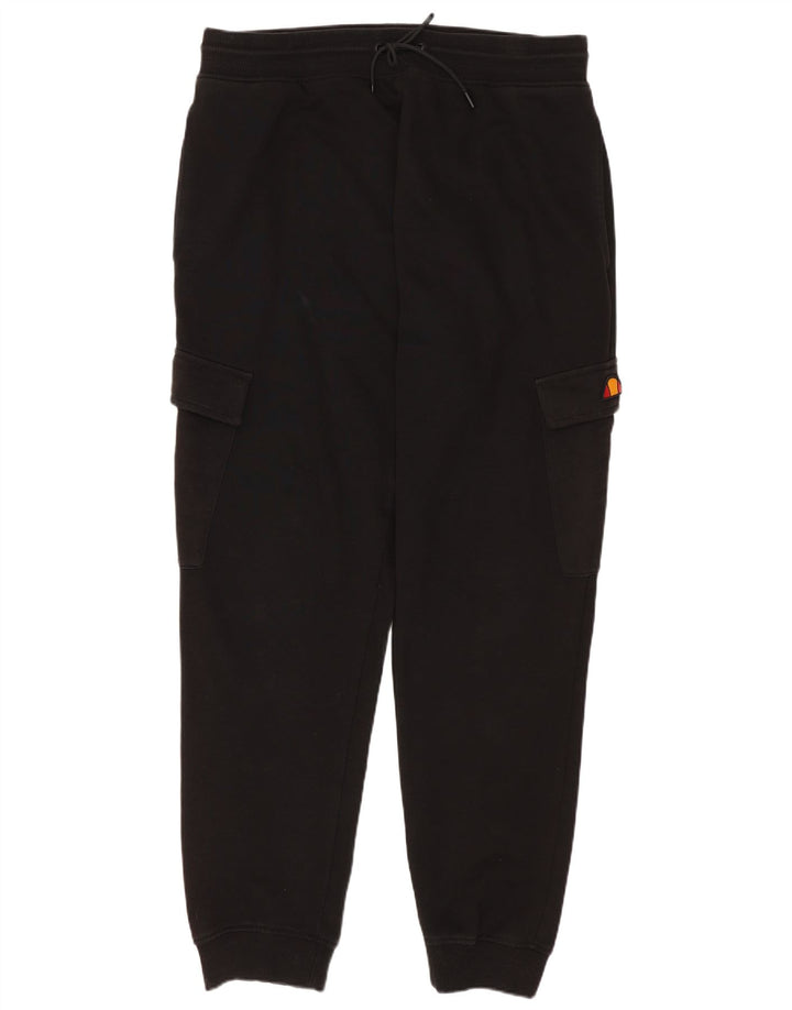 Ellesse Herren Cargo-Trainingshose, Jogginghose, Größe L, Schwarz, Baumwolle