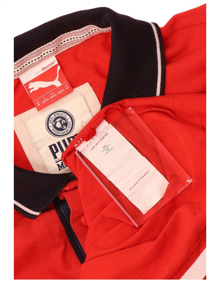 PUMA Herren Rugby-Poloshirt aus mittelroter Baumwolle