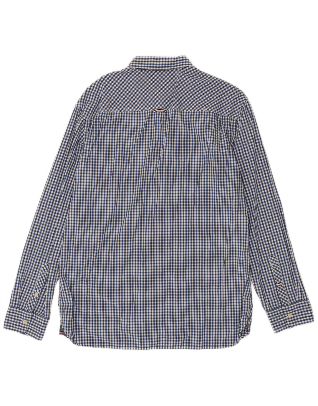 Tommy Hilfiger Herren-Hemd mit normaler Passform, XL, blaue Gingham-Baumwolle