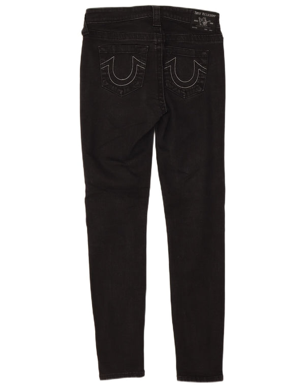 True Religion Damen Skinny Jeans W28 L28 Schwarz