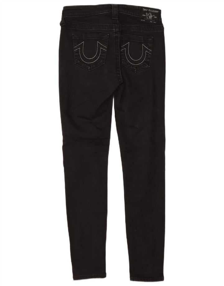 True Religion Damen Skinny Jeans W28 L28 Schwarz
