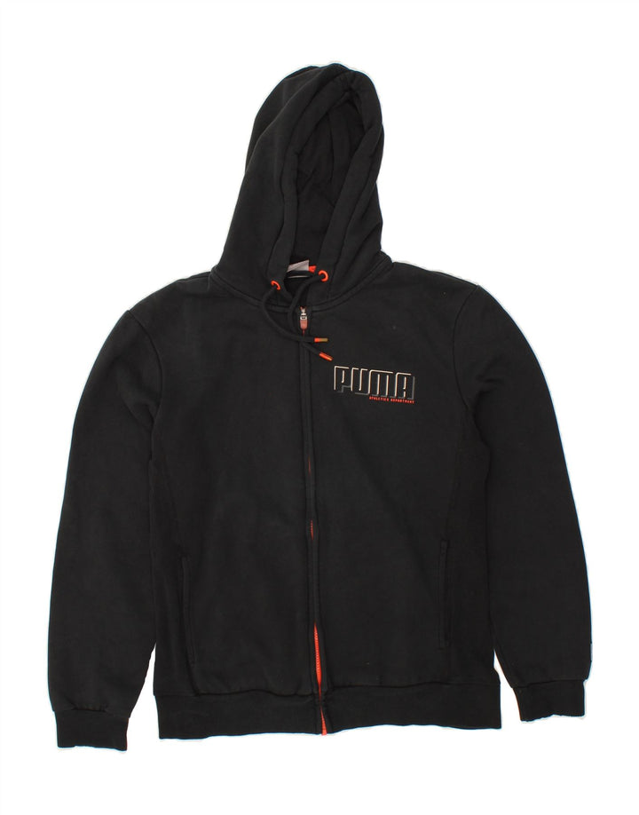 PUMA Mens Graphic Zip Hoodie Sweater Medium Black Vintage Puma and Second-Hand Puma from Messina Hembry 