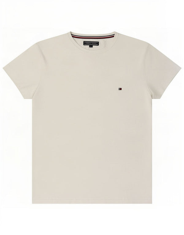 Tommy Hilfiger Damen T-Shirt Top UK 14 Mittelweiße Baumwolle