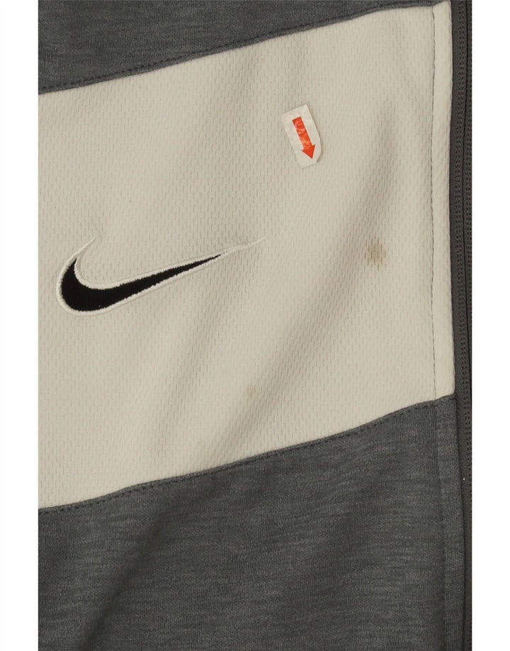Nike Herren-Dri-Fit-Trainingsanzug-Top-Jacke, großes graues Farbblock-Polyester