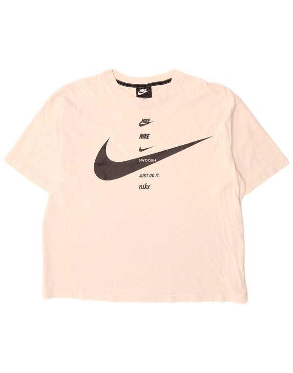 Nike Herren-T-Shirt mit Swoosh-Grafik, mittelweiße Baumwolle